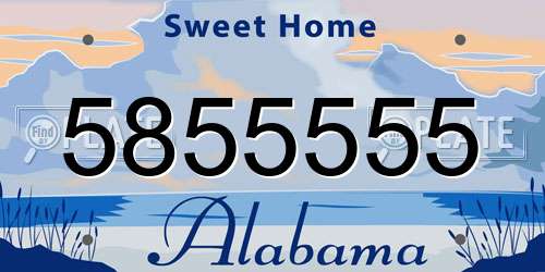 5855555 Alabama License Plate