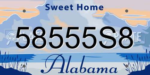 58555S8 Alabama License Plate