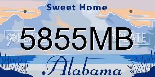 5855MB Alabama License Plate