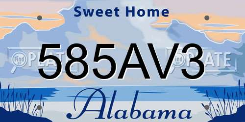 585AV3 Alabama License Plate