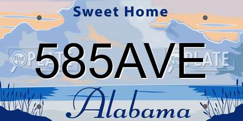 585AVE Alabama License Plate
