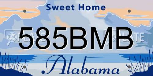 585BMB Alabama License Plate
