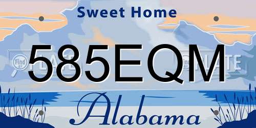 585EQM Alabama License Plate