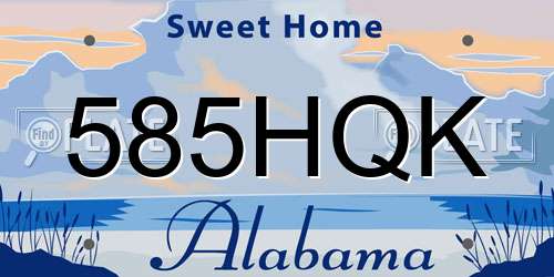 585HQK Alabama License Plate