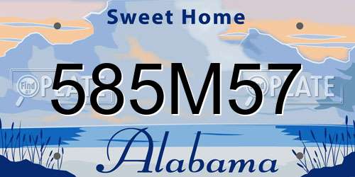 585M57 Alabama License Plate
