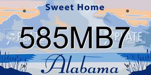 585MB7 Alabama License Plate