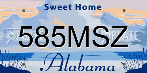 585MSZ Alabama License Plate