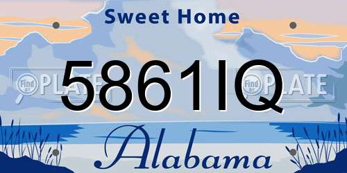 5861IQ Alabama License Plate