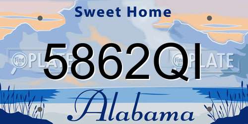 5862QI Alabama License Plate