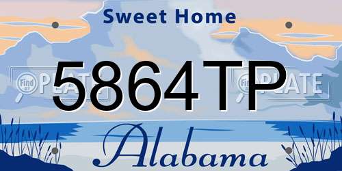 5864TP Alabama License Plate