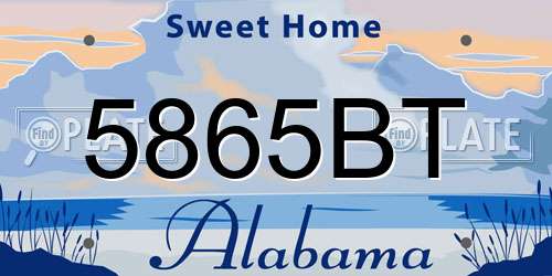 5865BT Alabama License Plate