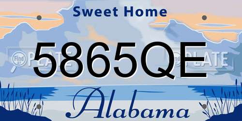 5865QE Alabama License Plate