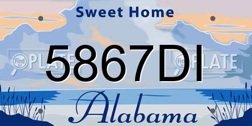 5867DI Alabama License Plate