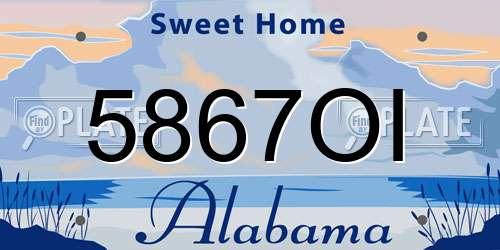 5867OI Alabama License Plate