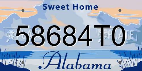 58684T0 Alabama License Plate