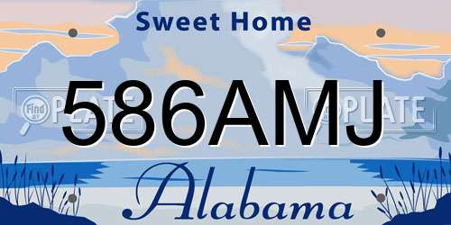586AMJ Alabama License Plate