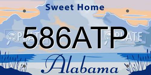 586ATP Alabama License Plate