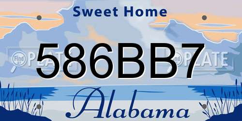 586BB7 Alabama License Plate