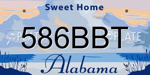 586BBT Alabama License Plate