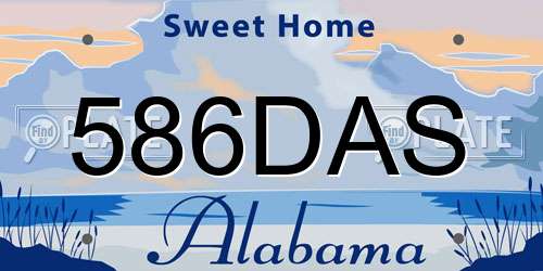 586DAS Alabama License Plate