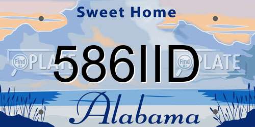 586IID Alabama License Plate