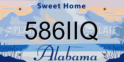 586IIQ Alabama License Plate