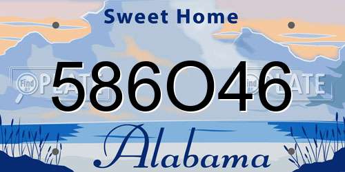 586O46 Alabama License Plate