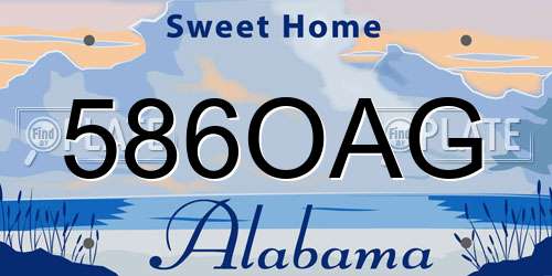 586OAG Alabama License Plate