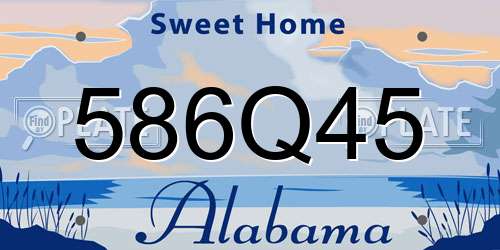 586Q45 Alabama License Plate