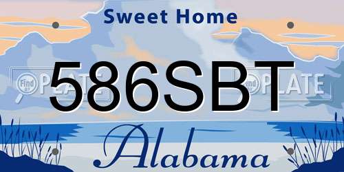 586SBT Alabama License Plate