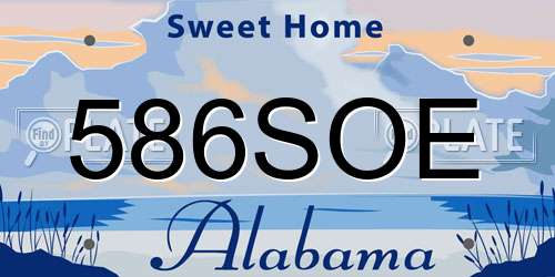 586SOE Alabama License Plate