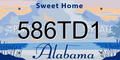 586TD1 Alabama License Plate