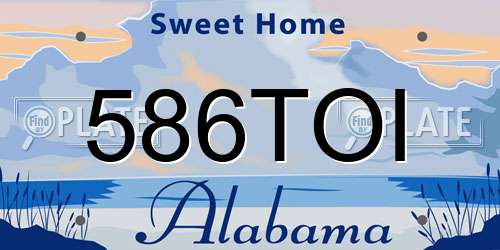 586TOI Alabama License Plate
