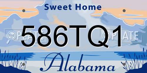 586TQ1 Alabama License Plate