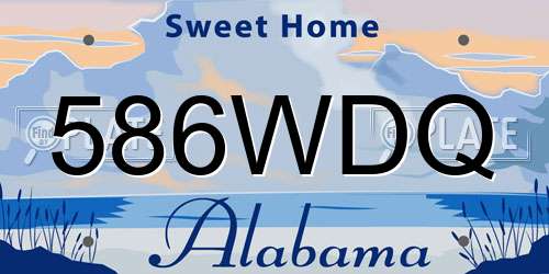586WDQ Alabama License Plate