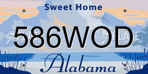 586WOD Alabama License Plate