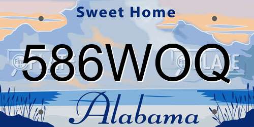 586WOQ Alabama License Plate