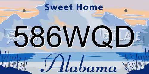 586WQD Alabama License Plate