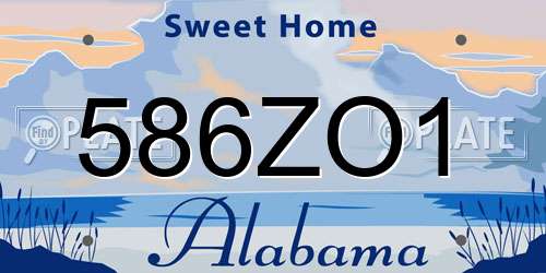 586ZO1 Alabama License Plate