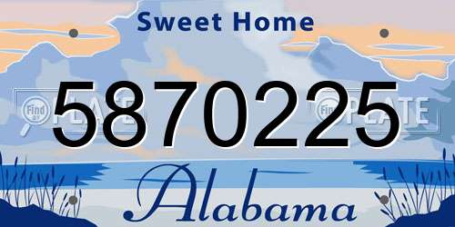 5870225 Alabama License Plate