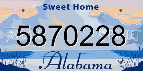 5870228 Alabama License Plate