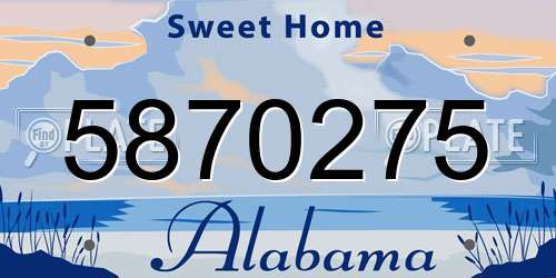 5870275 Alabama License Plate