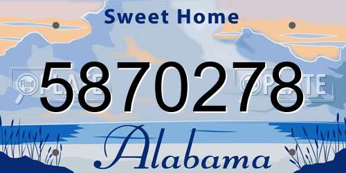 5870278 Alabama License Plate