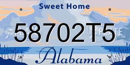 58702T5 Alabama License Plate