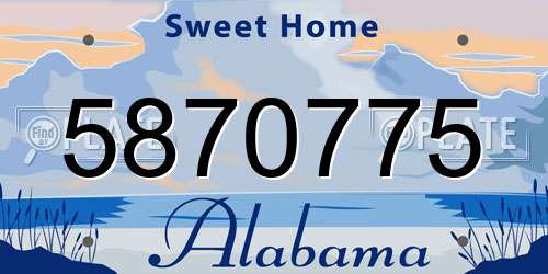 5870775 Alabama License Plate