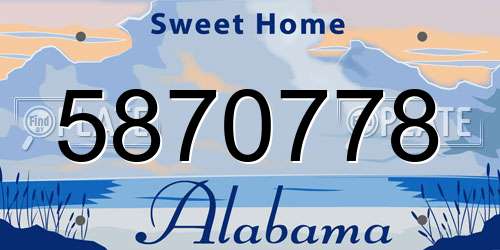 5870778 Alabama License Plate