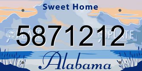 5871212 Alabama License Plate