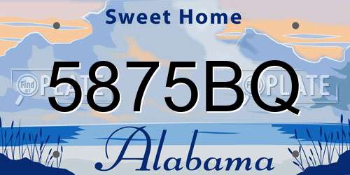 5875BQ Alabama License Plate