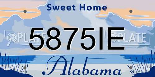 5875IE Alabama License Plate