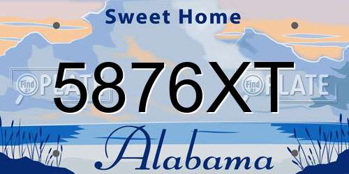 5876XT Alabama License Plate